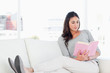 Woman with a novel