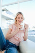 Blonde with a coffee