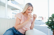 Blonde with a tea