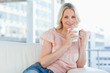 Blonde with a cappuccino 