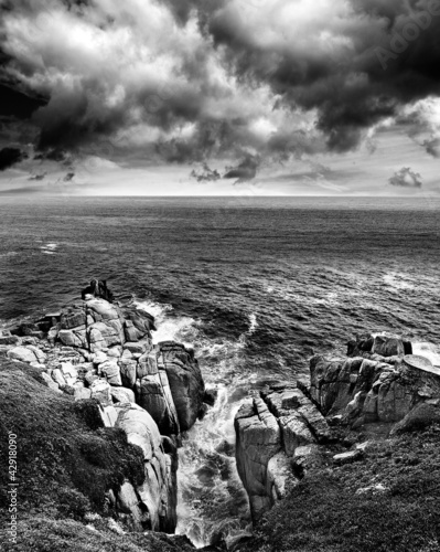 Photo: bw stormy ocean bw stormy ocean