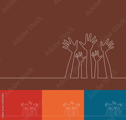 Vector: Simple line illustration of hands vector design. Simple line illustration of hands vector design.