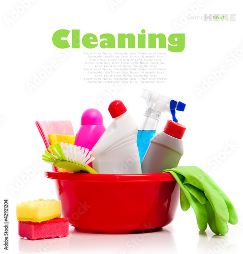Photo: box of cleaning supplies box of cleaning supplies