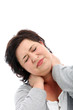 Woman stretching her head to one side to alleviate