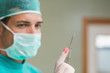 Surgeon holding a scalpel
