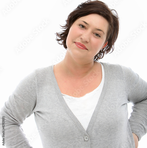 Photo: Self-assured middle-aged woman at peace with herself Self-assured middle-aged woman at peace with herself