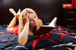 Sexy lady reading in bed