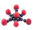 Foto: raspberries and blueberries on white raspberries and blueberries on white