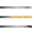Engine oil dipstick readings over white background