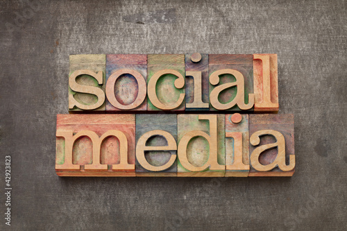 Photo: social media in wood type social media in wood type
