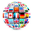 3d sphere with world flags