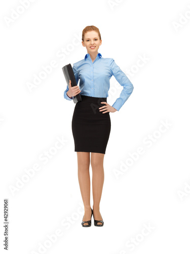 Foto: happy woman with folder happy woman with folder