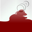 Spilled wine concept. Layered vector illustration
