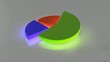 3-D pie chart pieces falling into place