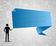 Man with social media speech bubble
