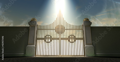 Illustration: Heavens Golden Pearly Gates Heavens Golden Pearly Gates