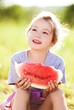 girl eating watermelon