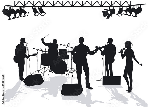 Vector: Band auf der Bühne Band auf der Bühne