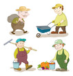 Vector: Cartoon: gardeners work Cartoon: gardeners work