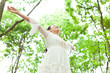 Beautiful young woman in the forest 