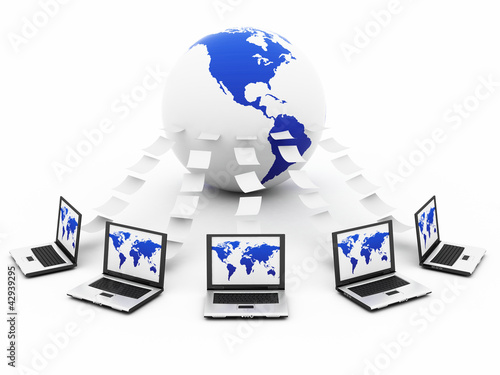 Illustration: Computer Network sending data Computer Network sending data