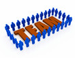 Illustration: Team Concept, blue and red color Team Concept, blue and red color
