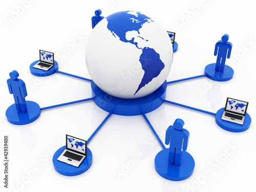 Illustration: Global Computer Network blue Global Computer Network blue