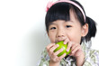 Child with green apple