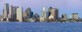 Photo: Panoramic of Boston Harbor and the Boston skyline at sunrise as seen from South Boston, Massachusetts, New England Panoramic of Boston Harbor and the Boston skyline at sunrise as seen from South Boston, Massachusetts, New England