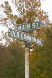 Photo: Main Street USA and Old Common Road sign in autumn, western Massachusetts, New England Main Street USA and Old Common Road sign in autumn, western Massachusetts, New England