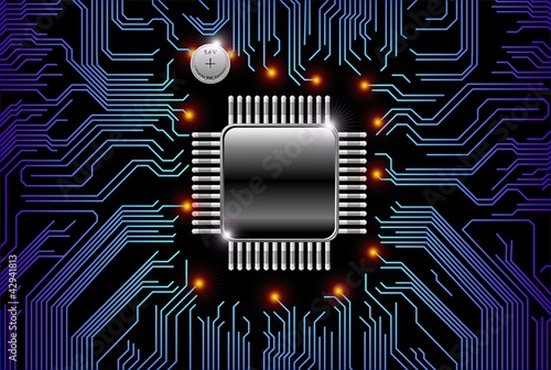 Vector: Circuito Elettronico Scheda Madre Computer Motherboard Circuit Circuito Elettronico Scheda Madre Computer Motherboard Circuit