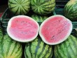 Sandías en el mercado. Watermelons.
