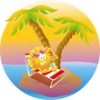 sun on vacation island
