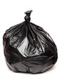 close up of a garbage bag on white background