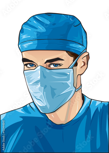 Vektor: male_nurse_with_surgical_mask male_nurse_with_surgical_mask