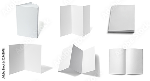Photo: leaflet notebook textbook white blank paper template leaflet notebook textbook white blank paper template