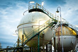 Two sphere gas storages in petrochemical plant