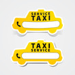 Taxi service sticker.