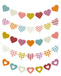 5 Seamless Buntings Curve Hearts Retro Colour