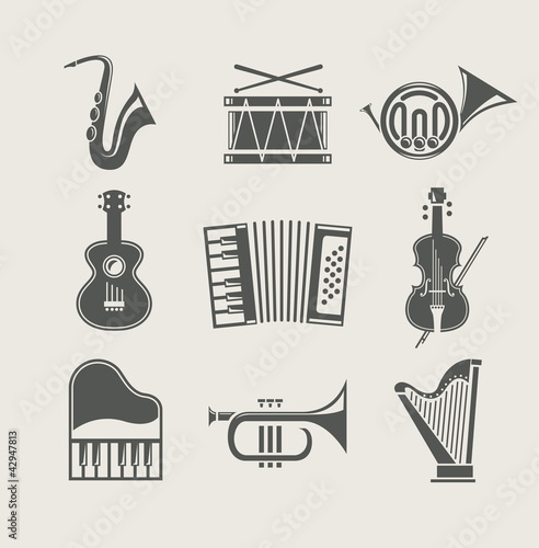 Vector: musical instruments set of icons vector illustration musical instruments set of icons vector illustration