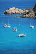Boats around Cap Taillat near St. tropez bay, Southern France