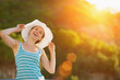 Portrait of happy woman on vacation