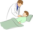 doctor use stethoscope with patient