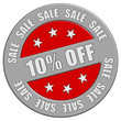 Schild graurot rund rt SALE 10% OFF