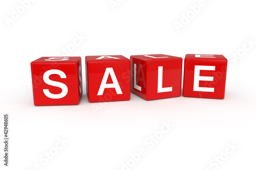 Illustration: Sale cubes 3d render illustration Sale cubes 3d render illustration