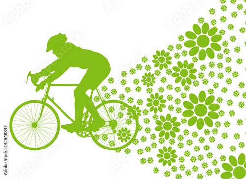 Vector: Ecology bike driving vector background concept Ecology bike driving vector background concept