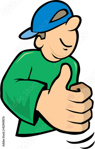 Vektor: young Boy with thumbs up young Boy with thumbs up