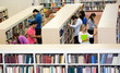 Students at the library
