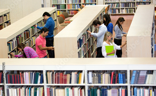 Photo: Students at the library Students at the library