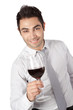 Businessman Holding Red Wine Glass